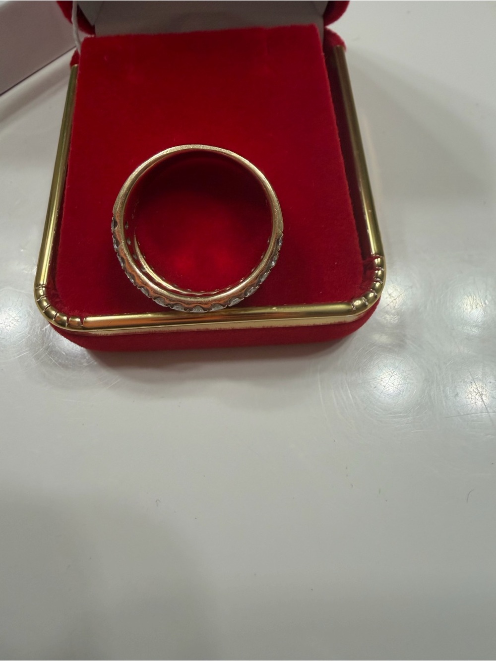 Real natural diamond 14k yellow gold wedding band 1.28 ct layered ring VS2 I - Picture 4 of 10